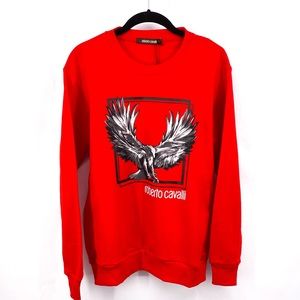 ROBERTO CAVALLI Mens Eagle Crest Logo Sweatshirt
